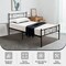 Black Heart-shaped Twin XL Metal Bed Frame with Headboard and Footboard
